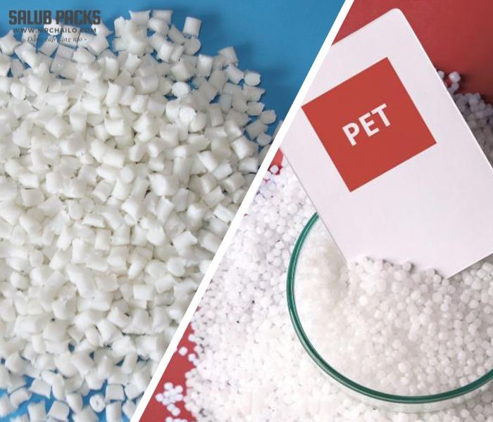 Cận cảnh các hạt nhựa tái chế PCR PET sạch đạt tiêu chuẩn gia công vỏ chai lọ mỹ phẩm