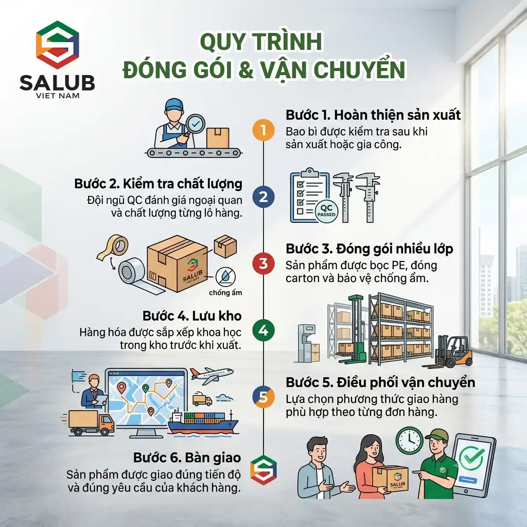 Quy Trình Đóng Gói & Vận Chuyển Tại Salub Việt Nam