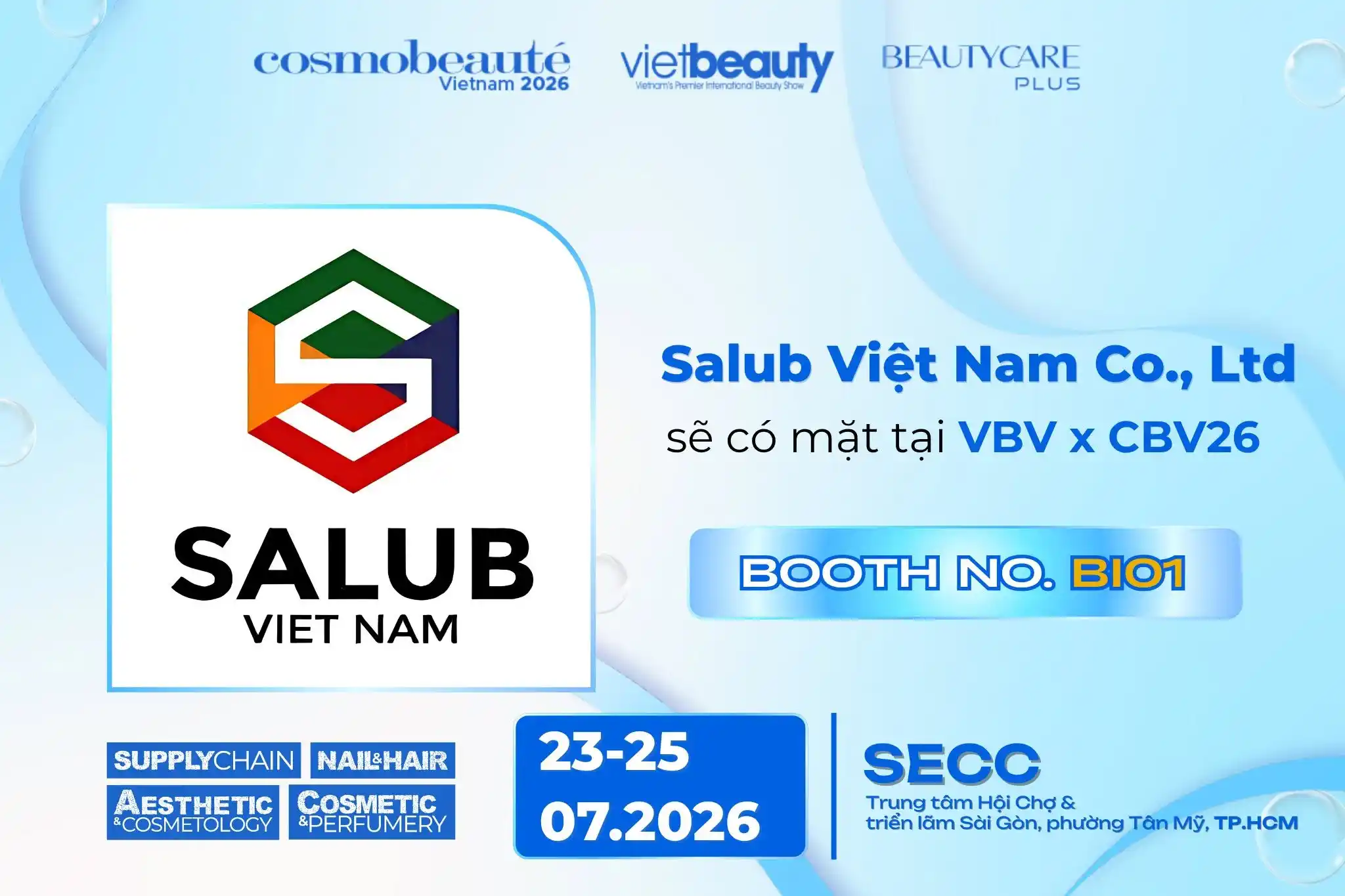 VietBeauty Show giới thiệu gian hàng Salub Việt Nam tại VietBeauty x Cosmobeauté 2026